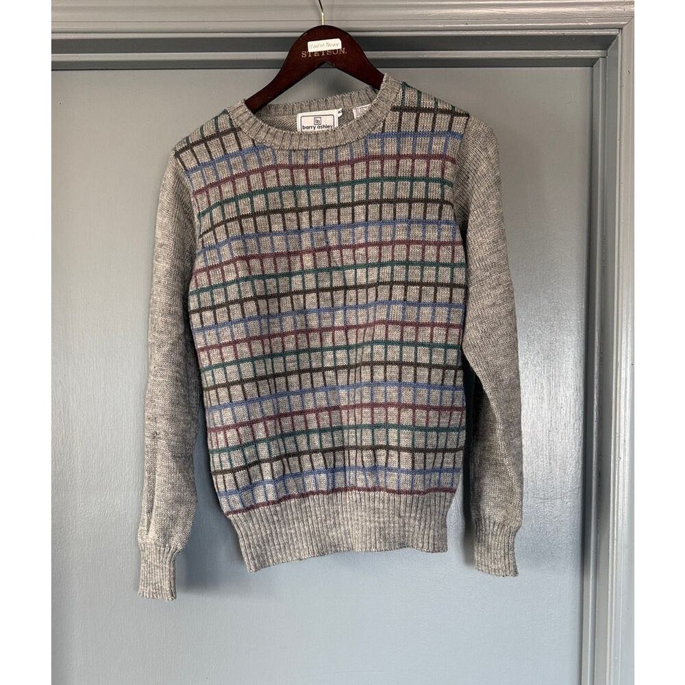 Vintage Barry Ashley Women's Gray Sweater sz 40 Crew Neck Long Sleeves XL
